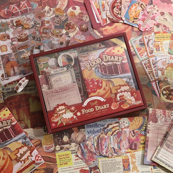 Scrapbooking Supplies Kit, Vintage Culinary Aesthetic Scrapbook Kit - Image 5