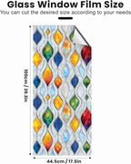 Stained Glass Window Privacy Film: Non-Adhesive Sun and Landscape Mosaic Design - Image 2