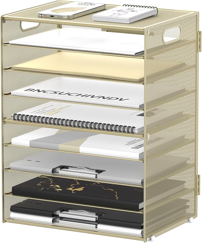 DALTACK 9-Tier Paper Organizer for Desk, Mesh Letter Tray Desk Organizer by DALTACK