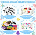 WATINC 12Pcs Hand Puppet Making Kit, Art Craft Felt Sock Puppet Toys, Creative - Image 2