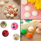 100pcs Half Wood Balls 1 Inch Diameter Unfinished Natural Mini Half Ball Split - Image 2