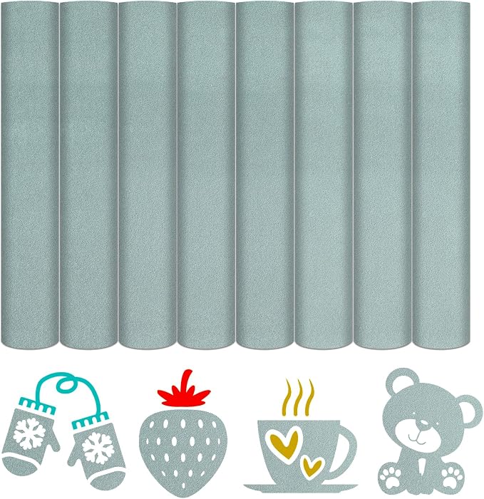 HTVSTD Grey Flock HTV Heat Transfer Vinyl 8 Sheets 12×10in Iron on Vinyl | by CraftingEveryday