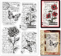 GLOBLELAND Vintage Floral Clear Stamp Art Words Transparent Silicone Stamp by GLOBLELAND