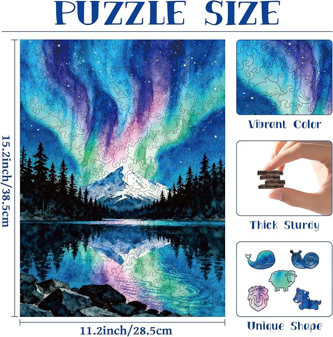 300pcs Wooden Puzzles for Adults Unique Animal Shaped Pieces | Colorful Funny - Image 2