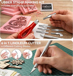 WAYCOM 5-Pack Linoleum Blocks for Printmaking: Linocut kit - Image 5