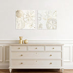2 Pieces Coastal Wall Art Sea Shell Sand Dollar Painting Modern Abstract Gold - Image 4