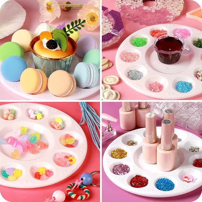 FANDAMEI 20 PCS Round Plastic Paint Tray Palettes, Paint Palette Tray, Painting - Image 7