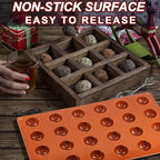 Lerykin Mini 24-Cavity Semi Sphere Silicone Molds Non-Stick, 2 Packs Half - Image 2