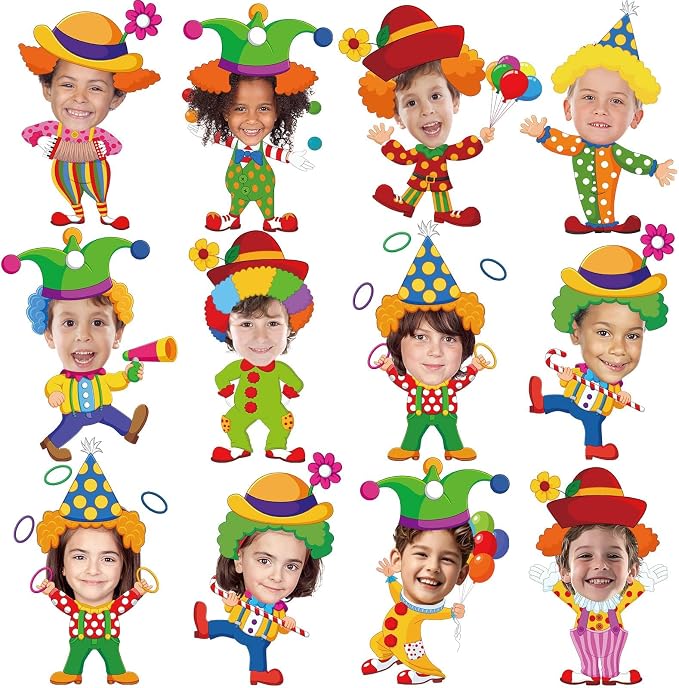 60pcs Circus Theme Cutouts Clown Juggling Bulletin Board Decorations Carnival by partygreeting