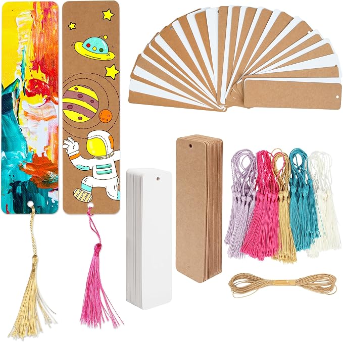 SWATOM 141 PCS Paper Blank Bookmarks to Decorate 70 Sets Cardstock DIY by SWATOM