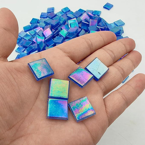 1.1 LB Ice Jade Mosaic Tiles, 0.59“ Square Glass Mosaic Pieces - Image 2