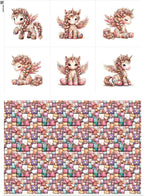 Unicorn Patchwork Cotton Fabric Panel – 6 Designs + Bonus Patchwork Sheet by FabricsTown
