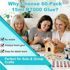 60 Tube B-7000 Glue 15Ml/0.5 fl oz- Strong Transparent Rhinestone Glue - Image 2