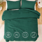 Love's cabin Dark Green Full Comforter Set, 3-Piece Prewashed Bed Set - Image 3