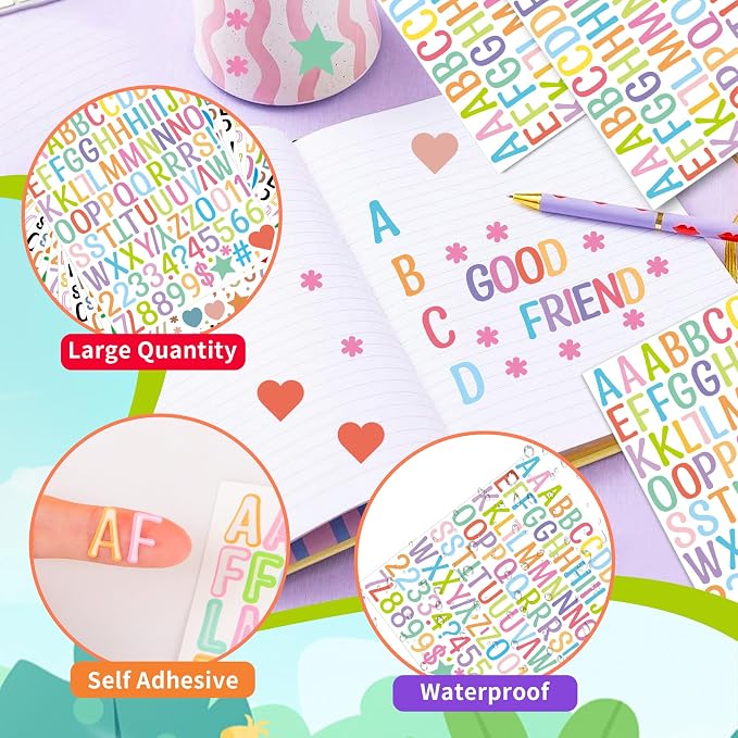 Letter Stickers 1 inch, Self-Adhesive Vinyl Waterproof ABC Letter Stickers - Image 3
