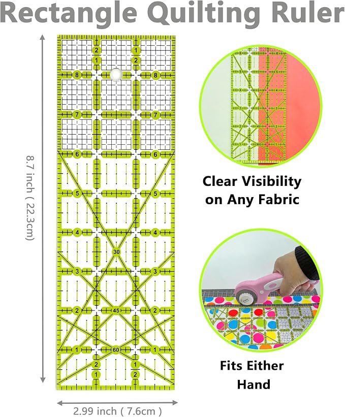 Quilting Kit with Quilting Ruler Holder, Rotary Cutter, Curved Corner Cutter - Image 8
