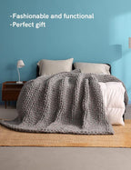 YnM Chenille Weighted Blanket, Handmade Chunky Knitted Design, Soft and Cozy - Image 4