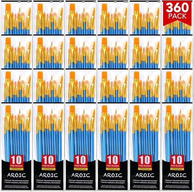 AROIC Acrylic Paint Brush Set, for Oil Painting Rock Body Painting, Artist by AROIC