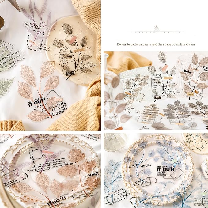 Yoksas 120Pcs Large Nature Plants Leaf Veins Stickers - Image 3