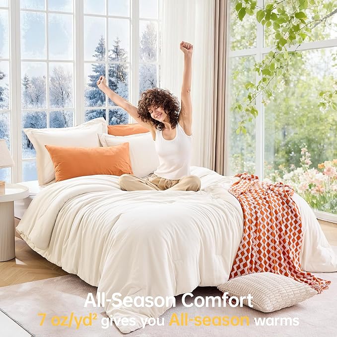 MUXHOMO King Size Comforter Set, All Season Ultra Soft Down Alternative Bedding - Image 4
