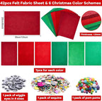 gisgfim 42Pcs Red and Green Gradient Felt Fabric Sheets 8 x 12 Inch Soft Thick - Image 2