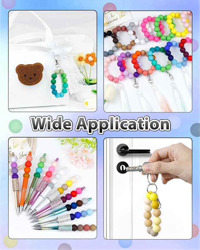 FIVEIZERO 160PCS 15mm Round Silicone Beads, Wear-resistant, Easy-clean - Image 5