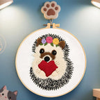 Cute Hedgehog Embroidery Kits for Beginners Adults, Animals Embroidery Starter - Image 3