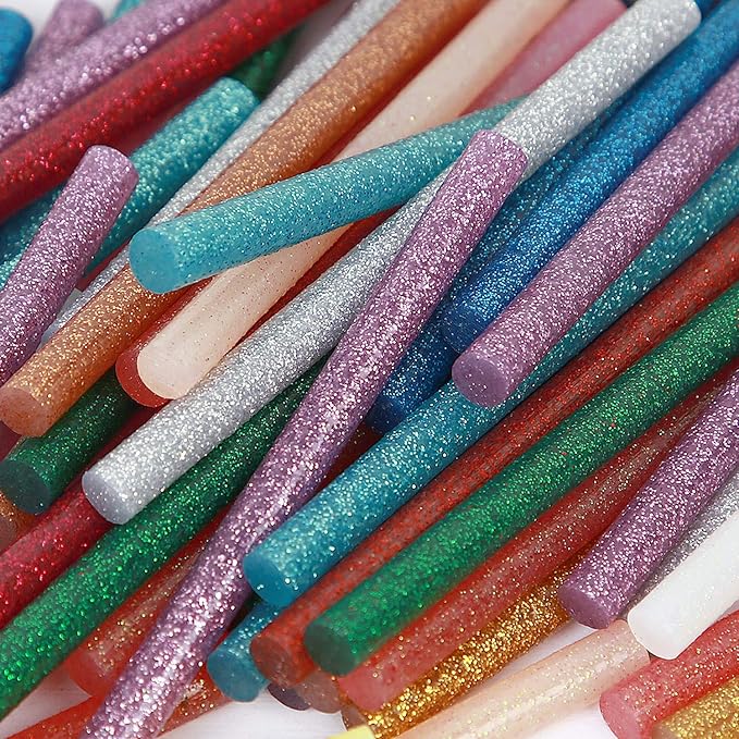 KEILEOHO 280 PCS Colored Glitter Hot Melt Glue Sticks, 14 Colors Mini Glue by KEILEOHO