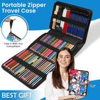 100 Art Supplies Drawing Kit Pro Drawing Supplies Set has 3-Color Sketchbook - Image 7