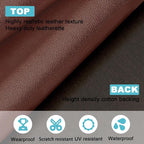 Brown Faux Leather Fabric 39"×55" Smooth Grain Upholstery Vinyl - Image 2