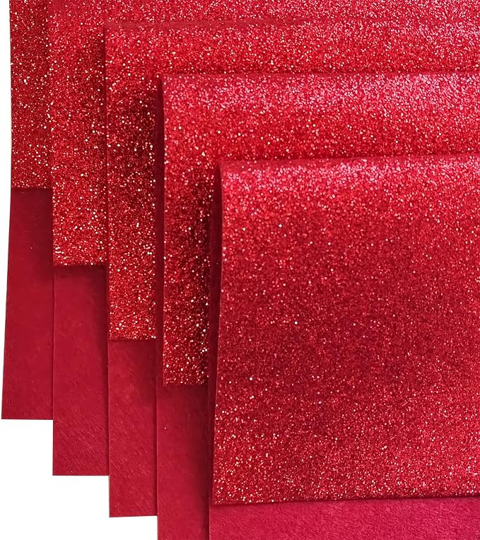 Jtnohx Glitter Felt Fabric, 8 x12 inches Felt Square Glitter - Image 5