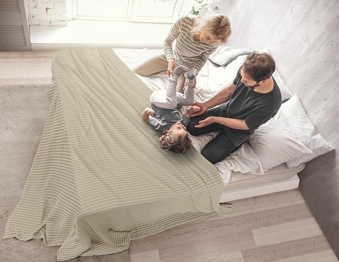 Utopia Bedding 100% Cotton Waffle Weave Blanket King Size - Image 5