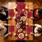 168Pcs Burgundy and Gold Party Supplies Serves 24 | Burgundy Plates and Napkins - Image 6