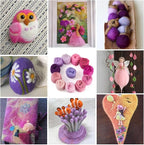 60G Needle Felting Wool Pink Multicolor Wool Roving - Image 2