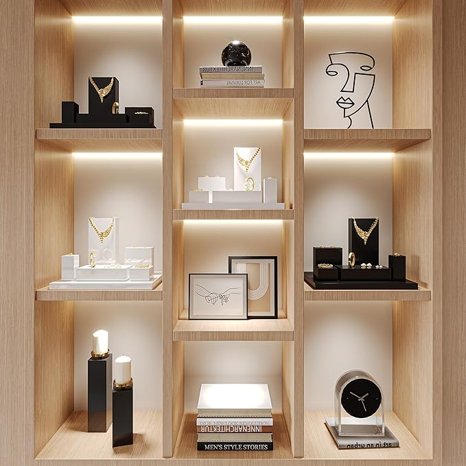 Oirlv Solid Wood Minimalism Style Jewelry Display Stand Showcase Jewelry - Image 4