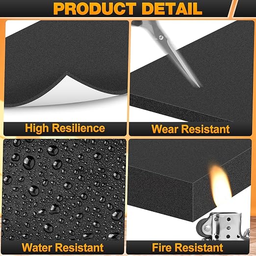 MYFAMIREA 8 PCS Adhesive Foam Padding Sheets Closed Cell Self Adhesive Sticky - Image 3