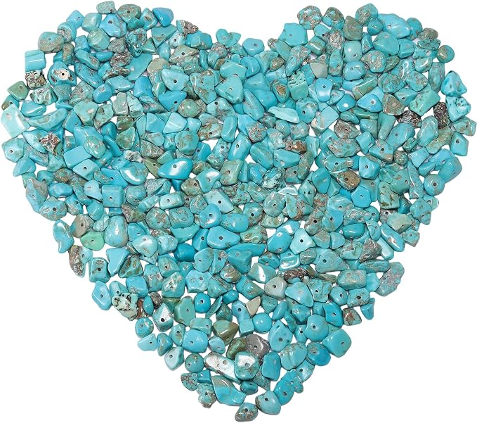 400pcs Turquoise Irregular Chip Stone Beads 5-8mm Pre-drilled Loose Beads by DQJRJTJewelryMakingCraftsSupplies