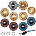 11PCS Wood Carving Disc Set for 4" or 4 1/2" Angle Grinder, Stump Tool Grinding by Konvixon