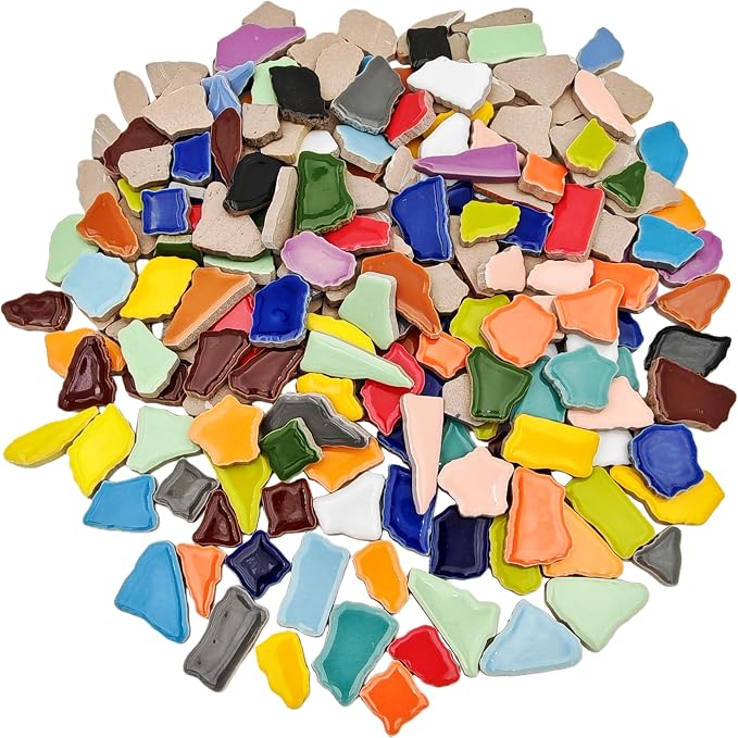 1.1lb Ceramic Mosaic Tiles, Mixed Colour Ceramic Mosaic Pieces - Image 6