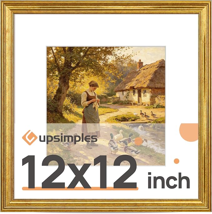 upsimples 12x12 Picture Frame, Vintage Frames Decor, Wall or Tabletop Display by upsimples
