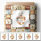Patchwork Acorn Autumn Cotton Fabric Panel – 6 Designs + Bonus Sheet 29.5×19.6 - Image 2