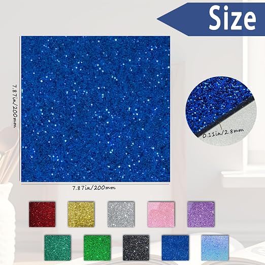 Glitter Acrylic Sheets 1/8 in 8x8, 2 Pack | Cast Sparkly Acrylic, 3mm Thick - Image 2
