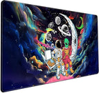 Funny Space Mouse Pad Desk Mat Astronaut Alien Large Gaming Mouse Pads Anime by Mechanical+Cattle
