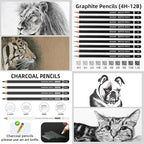 GETHPEN Drawing Sketching Pencil Set, Graphite 12B-4H Charcoal Pencils - Image 2