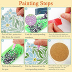 Gemozaic 8PCS Flowers Diamond Art Coasters Kits, Simple Floral Diamond Painting - Image 7
