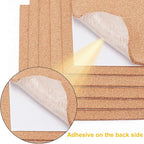 BENECREAT 6 Pack 11.7x8.2" Self-Adhesive Cork Sheets Rectangle Insulation Cork - Image 4