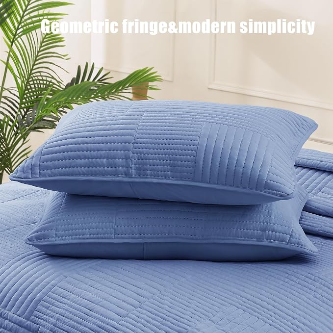 Whale Flotilla Ultra Soft King Quilt Bedding Set, Lightweight Microfiber Bluish - Image 4