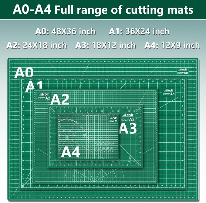ArtAt Self Healing Cutting Mat: 24 x 36 inch Green Large 5-Ply Double-Sided - Image 6