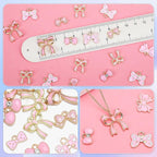 MARFOREVER 120 Pcs Pink Bow Charms, Bowknot Charms - Image 2