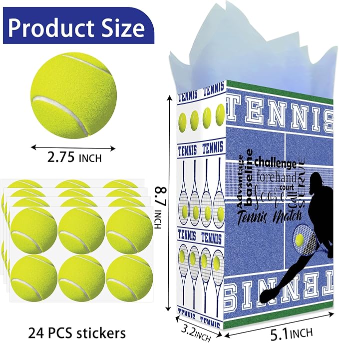 Tennis Party Favor Bags for Kids – 24 Pcs Tennis Gift Bags - Image 3